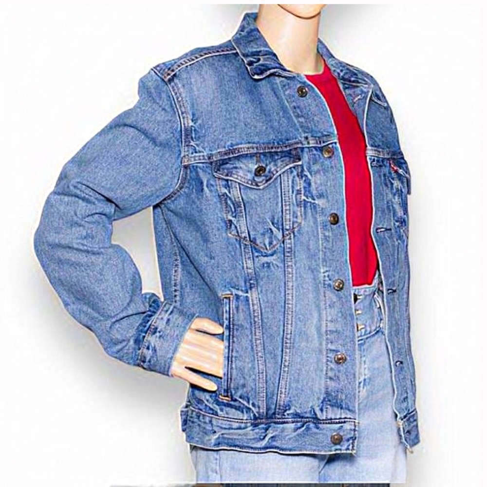 Levi's Jeans Jacket & Coat‎ women’s denim size X-Small tucker blue cuff …